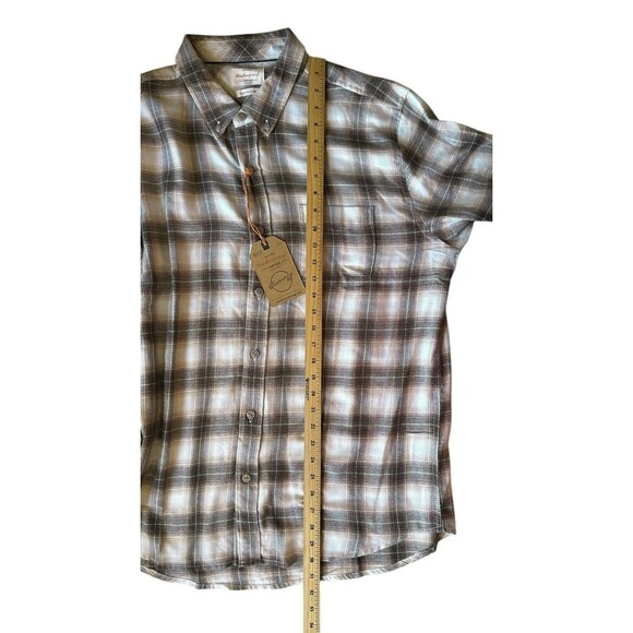 Weatherproof Vintage Men's LUXE FLANNEL Plaid Button Down Shirt Size XL Shitake - Picture 10 of 10